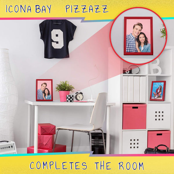 Icona Bay 5x7 Picture Frame, Red Colored Solid Wood Scandinavian Style Frame for Photo, Pizzazz Collection | Icona Bay sturdy wooden photo frame,