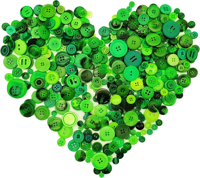 600-700Pcs Green Buttons for Crafts Bulk Green Craft Buttons Assorted Size for S