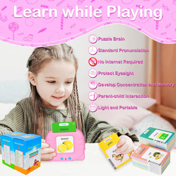 510 Spanish Flash Cards for Kids 2-4 Years,Pocket Speech for Toddlers,Autism Sensory Toys,Learning Montessori Toys,Speech Therapy Toys for Kids