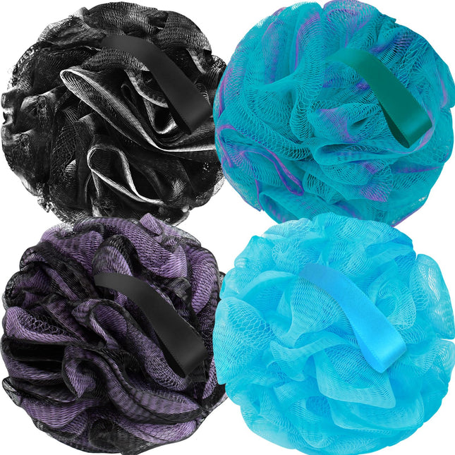 Loofah Sponge Soft Mesh Shower Puffs for Body Wash Bath Sponge Body Scrubber for