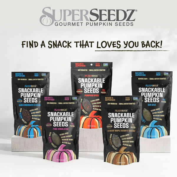 SuperSeedz Dry Roasted Pumpkin Seeds Somewhat Spicy – 8g Protein, Non-GMO Gluten-Free, Keto Snacks – Nut Free & School Friendly Organic Pumpkin
