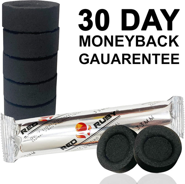 Coal Disks for Incense - Pack of 100 Coal Briquettes - 10 Rolls of 10 Tablets - Quicklighting - Slow Burning 10 Count (Pack of 10)