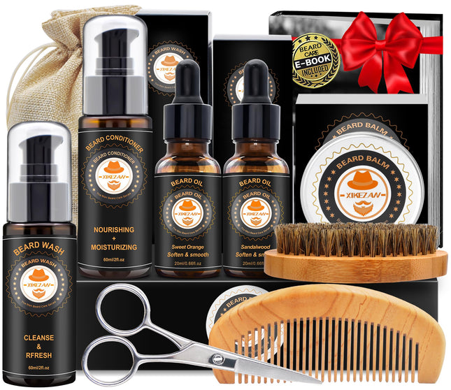 XIKEZAN Fathers Day Dad Gifts,Beard Kit for Men Grooming & Care W/Beard Conditio