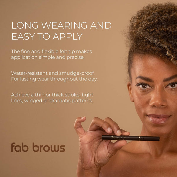 Precision Liquid Eyeliner - Felt-Tipped Liquid Eyeliner Pen - Richly Pigmented Waterproof Black Eyeliner - Achieves Thin or Thick Strokes -