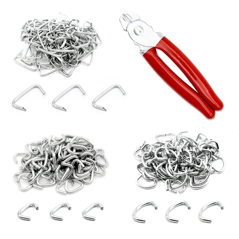 270 Pcs of 3 Sizes Galvanized Hog Rings Assortment Kit and Pliers | Professional Pliers Widely for Bungee Animal Pet Cages Bagging Meat and