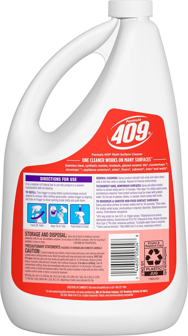 Formula 409 Multi-Surface Cleaner, Refill Bottle, Original, 64 Fluid Ounces (Package May Vary) 64 Fl Oz (Pack of 1)