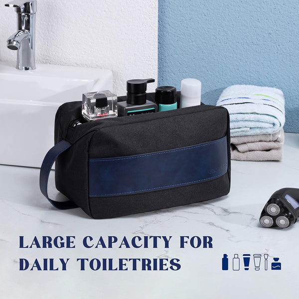 Vorspack Water Resistant Travel Toiletry Bag for Men - Black&Blue Black&Blue Medium