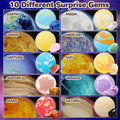 10 Pack Galaxy Bath Bombs for Kids with Surprise Toys Inside Organic Bubble Bath Bombs with Solar System Gemstones Easter Christmas Birthday Gift