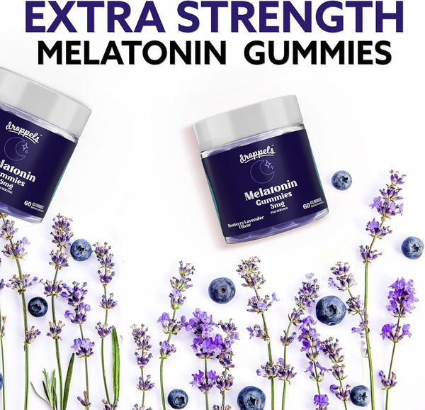 Droppels Melatonin Gummies for Adults – 5mg Sleep Support, Vegan & Plant-Based with Chamomile, Natural Sleep Aid for Falling Asleep Faster &