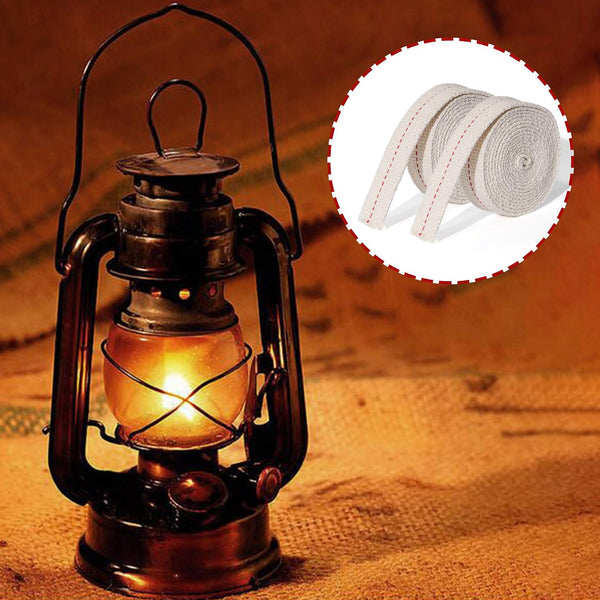 Flat Cotton Wick, 2 Rolls/13 Feet - 3/4 Inch Lantern Wick for Kerosene & Paraffin Oil