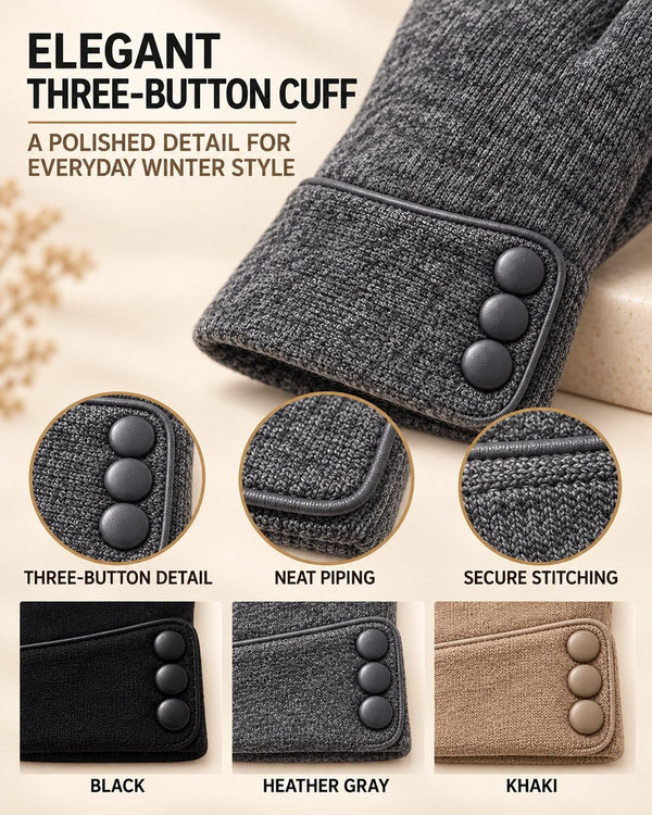 Patelai 3 Pairs Women's Winter Gloves Touchscreen Texting Color Set 1