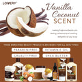 Gifts For Women Gift Basket for Women– 9 Piece Set of Vanilla Coconut Home Spa Set, Luxurious Gifts for Her, Bath and Body Sets Includes Fragrant