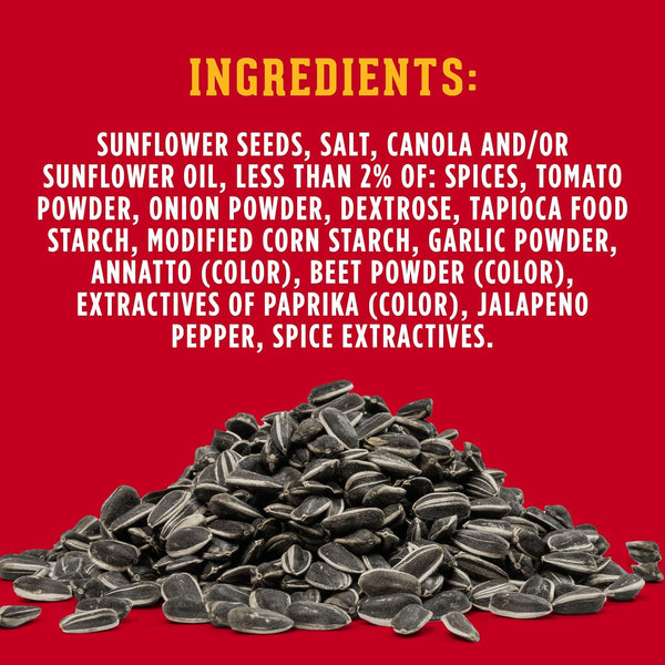 DAVID SEEDS Roasted and Salted Jalapeño Hot Salsa Jumbo Sunflower Seeds, Keto Friendly, 5.25 oz, 12 Pack