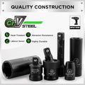 SWANLAKE 3/8" Drive Impact Socket Set, 50-Piece Standard SAE (5/16 to 3/4 Inch) and Metric (8-22Mm) Size, 6 Point, Cr-V, 3/8-Inch Ratchet Handle,