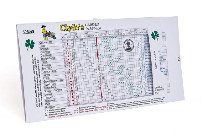 Clyde'S Garden Planner - Vegetable Planting Slide Chart, 2023, 5" X 8.5", Green 
