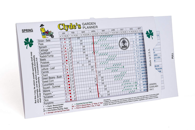 Clyde'S Garden Planner - Vegetable Planting Slide Chart, 2023, 5" X 8.5", Green Cardstock