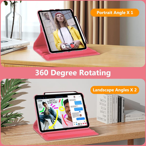 Fintie Rotating Case for iPad (A16) 11th Gen 11-inch, iPad 10th Gen 10.9" | 360° Swivel Stand, Portrait & Landscape Viewing, Shockproof Cover with