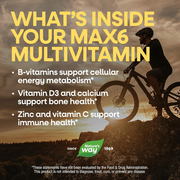 Nature's Way Alive! Max6 Potency Adult Complete Multivitamin, No Iron, 90ct | No Iron Added, Antioxidant Vitamins A, C, E, B-Vitamins Including