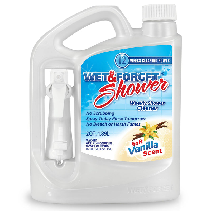 Wet & Forget Shower Cleaner Spray Multi-Surface Weekly Application Requires No Scrubbing, Bleach-Free Formula, Ready to Use, Vanilla Scent, 3