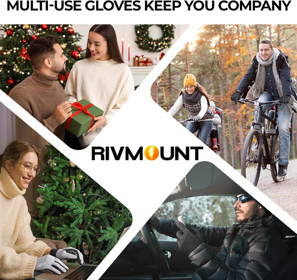 Rivmount Lightweight Winter Running Gloves, Touch Screen & Anti-Slip Warm Thermal Glove Liners, Cool Weather Driving Cycling Hiking Biking Walking