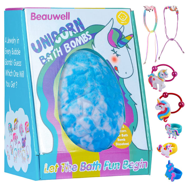 XXXL Bath Bombs for Kids with Surprise Inside, Safe Organic Bubble Bath for Kids, Birthday/ Mothers Day/ Unicorns Gifts for Women, Girls, Teacher