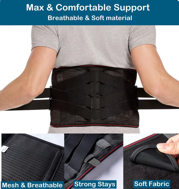 Back Brace Support Belt for Men Women Lower Back Pain Relief for Herniated Disc, Sciatica, Scoliosis Back Brace Lumbar Support Belt for Posture