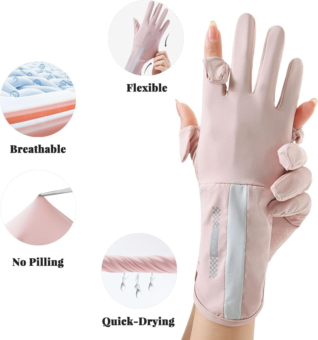 Women UV Sun Protection Gloves Full Finger Touchscreen Non Slip Gloves Driving Gloves Breathable Summer Outdoor for Women