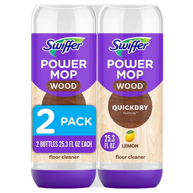 Swiffer Power Mop Wood Refill Solution, Quickdry Hardwood Floor Cleaner for Mopp