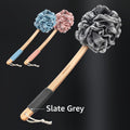 Toem® Loofah Back Scrubber for Shower | Bamboo Charcoal | Long Handle Slate Grey