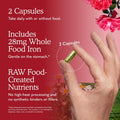 Garden of Life Vitamin Code Healthy Blood - Iron Supplement for Women, 60 Vegan Capsules, with Vitamins B, C, Trace Minerals, Fruit Veggies,