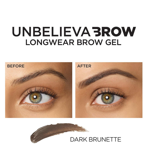 L'Oreal Paris Unbelieva-Brow Longwear Waterproof Tinted Brow Gel, Smudge-Resistant, Transfer- Proof, Quick Drying, Easy and Quick Application with