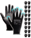 PACIFIC PPE Safety Work Gloves Medium(Fits like S) Black (18 Pairs)