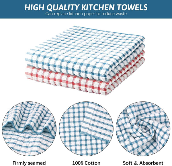 Nialnant 8 Pcs Kitchen Dish Rags,100% Cotton Soft Absorbent | Quick Drying Dish Cloths for Kitchen, Washing Dishes, Cleaning rags-11 x 11In