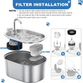 Cat Water Fountain Replacement Filters - 28 Pack Triple Action With Carbon Filter and Pre-Filter Sponges (14 Filters & 14 Sponges) for Pet Water