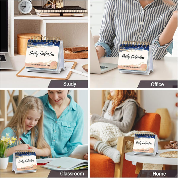 Motivational Calendar - Undated Perpetual Flip Desk Calendar For Daily Schedule with Inspirational Quotes, 5.5" x 4.8", Inspirational Gifts &