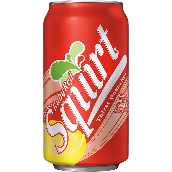 Squirt Ruby Red Grapefruit Soda, 12 fl oz cans, 12 pack Ruby Red Grapefruit 12 Fl Oz (Pack of 12)