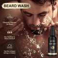 POP MODERN.C Beard Growth Kit Beard Grooming Kit 6pcs Beard Wash Shampoo Beard Oil Beard Balm Beard Comb Brush Scissors