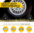 MaxxHaul Rubber Wheel Chock 2 Pack, Large 10" x 8" x 6" Heavy Duty Tire Stop with Non Slip All Weather Grip, Oil Resistant Rubber Block with Steel
