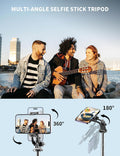 71" Phone Tripod & Selfie Stick, All in One Extendable Cell Phone Tripod with Wireless Remote, Tripods Stand for iPhone & Travel Selfie Stick 360°