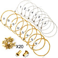 16pcs Gold Tuning Pin with L-shape Wrench Gooseneck Hammer Lever | With Dust-free Cloth,Widely for Lyre Harp, Zithers, Harpsichord Dulcimer, and