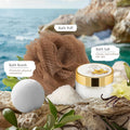 Bath and Body Warm Vanilla Sugar Spa Gifts for Women, with Shower Gel, Bubble Bath, Body Lotion, Bath Bomb, Bath Salt, Spa Basket Gift Set for