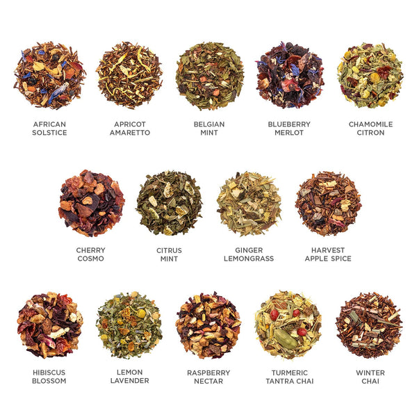Tea Forte Herbal Tea Assortment Single Steeps Loose Leaf Premium Tea Gift Set Sampler, 28 Count, 2 of Each Assorted Blends Pre-Portioned Single