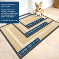 OLANLY Front Door Mat Outside 29.5x17, All-Season Heavy-Duty Rubber Doormat Beige Classic Border Rectangular 29.5" x 17"