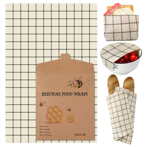 Mindsoft 17 x 23 Inch Reusable Beeswax Food Wrap for Bread Sandwich Wrapper Beeswax Paper Organic Bowl Dishes Covers Sustainable Food Cheese Fruit