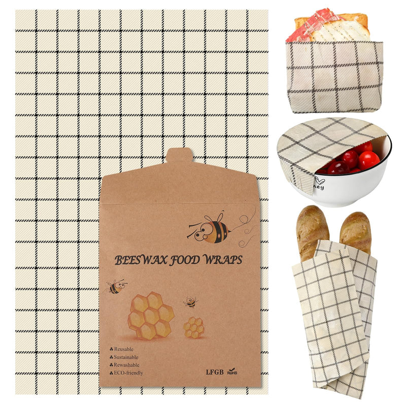 Mindsoft 17 x 23 Inch Reusable Beeswax Food Wrap for Bread Sandwich Wrapper Beeswax Paper Organic Bowl Dishes Covers Sustainable Food Cheese Fruit