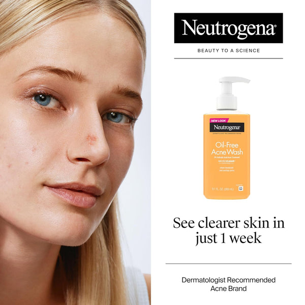 Neutrogena Oil-Free Facial Cleanser with Salicylic Acid for Acne-Prone Skin, 9.1 Fl. Oz