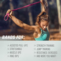 RitFit Pull Up Assist Band in Natural Latex for Stretching and Mobility Pink