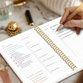DOURA Undated Daily Planner with Hourly Schedule - Aesthetic Spiral To do List Notepad to Easily Organize Your Work Tasks and Appointments -