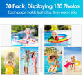 MaxGear 30 Pack 4x6 Photo Sleeves for 3 Ring Binder (180 Pictures),3 Pocket 4" x 6"-3 pockets 30 pack