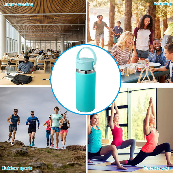 FLORAPELL Lid Compatible with Hydro Flask 12 16 18 20 32 40 OZ Wide Mouth, Flip Lid Replacement Lids with Flex Strap Handle, Leak-Proof Flask Cap